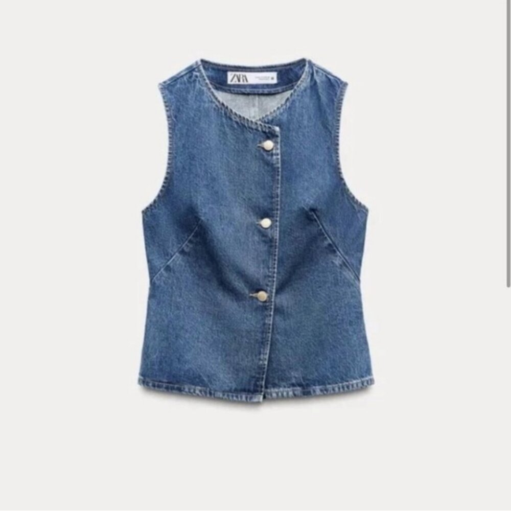 ZARA Z1975 DENIM VEST - Picture 4 of 5